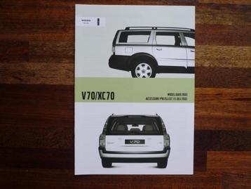 Volvo V70/XC70 accessoire-prijslijst (2003) beschikbaar voor biedingen