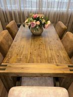Te koop: Eikenhouten eettafel met 6 eetkamerstoelen, Huis en Inrichting, Complete eetkamers, Ophalen, Zo goed als nieuw, 4 tot 6 stoelen