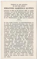 Johannes M. Kuppens 1884 Mill + 1966 Mill, 82 jaar oud, Verzamelen, Verzenden, Bidprentje