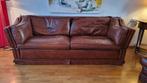 Leren 2,5-zits Kasteelbank - Uitbreidbaar, Huis en Inrichting, Ophalen, Gebruikt, Driepersoons, Leer