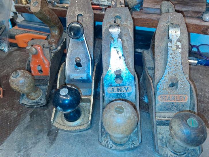 Vier vintage schaven, Antiek en Kunst, Antiek | Gereedschap en Instrumenten, Ophalen of Verzenden