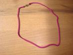 Ketting visgraatketting donker roze 45 cm, Ophalen of Verzenden, Zo goed als nieuw, Roze, Overige materialen