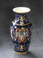 Gien France faience vaas, eerste helft 20e eeuw, Gebruikt, Blauw, Aardewerk of Porselein, Ophalen of Verzenden