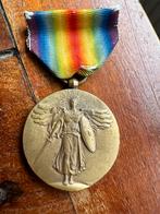 WO1 Amerikaanse Victory Medal medaille 1914 1918, Verzamelen, Lintje, Medaille of Wings, Ophalen of Verzenden, Landmacht