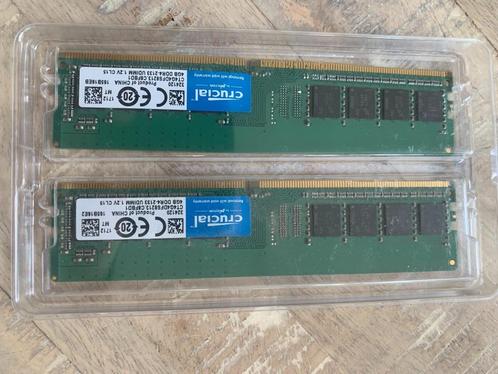 Crucial DDR4 UDIMM 2x 4GB, Computers en Software, RAM geheugen, Gebruikt, Desktop, 4 GB, DDR4, Ophalen of Verzenden