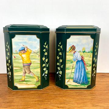 2 vintage blikken golf beschikbaar voor biedingen