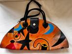 Handbeschilderde vintage tas Kandinsky Style, Ophalen of Verzenden, Gebruikt, Overige kleuren, Handtas