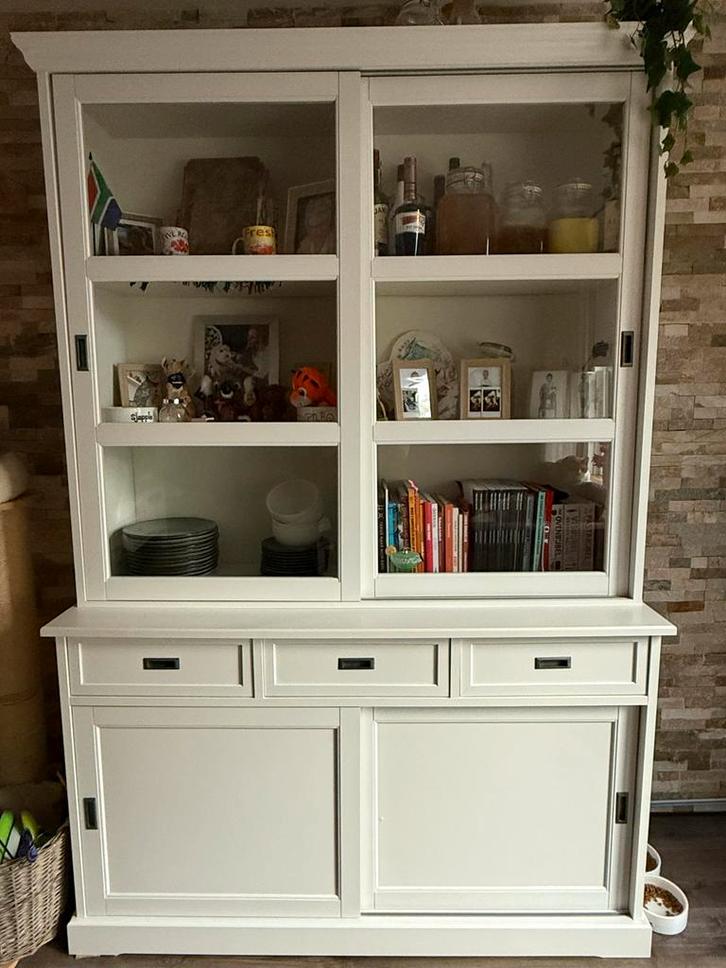 Witte Buffetkast in 2 delen, Huis en Inrichting, Kasten | Buffetkasten, Gebruikt, 200 cm of meer, 100 tot 150 cm, 25 tot 50 cm
