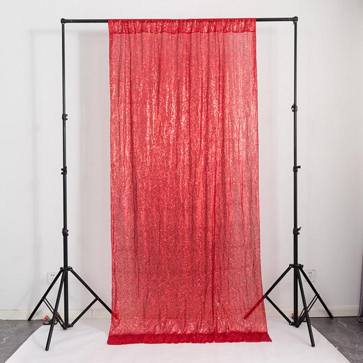 Rood Glitter Gordijn / Pailletten Achtergrond Bruiloft Feest, Huis en Inrichting, Stoffering | Gordijnen en Lamellen, Nieuw, Rood