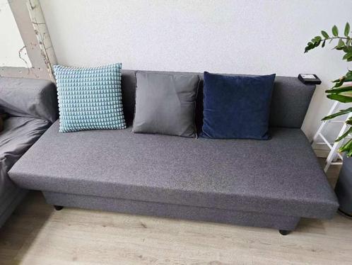 IKEA couch bed, grey, 190*70/130, three pillows, Huis en Inrichting, Banken | Bankstellen, Zo goed als nieuw, Rechte bank, Driepersoons