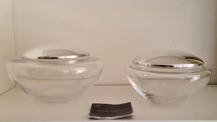 Royal Leerdam 1 koek- en 1 bonbonschaal van Siem v/d Marel, Antiek en Kunst, Antiek | Glas en Kristal, Ophalen of Verzenden