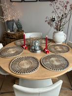 6 mooie bamboe placemats als nieuw, Ophalen of Verzenden, Zo goed als nieuw, Rond, Riet