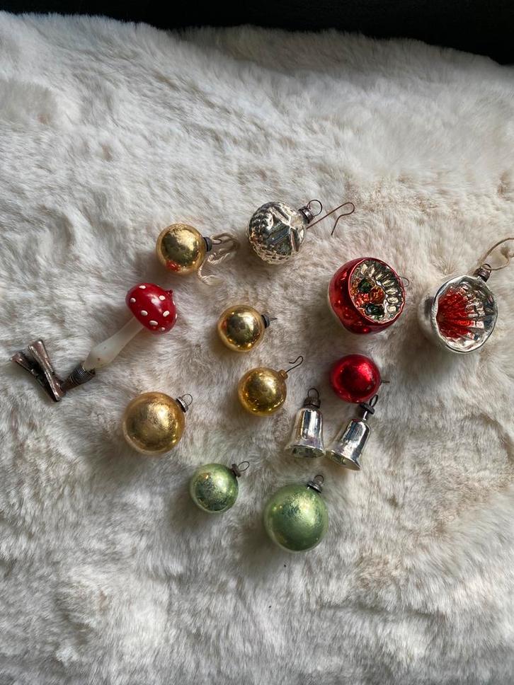 Kerst 13 kleine gekleurde ornamenten voor Feathertree, Diversen, Kerst, Gebruikt, Ophalen of Verzenden