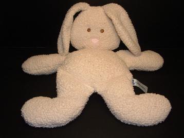 HAPPY HORSE KONIJN PLAT ZACHTE KRULLENDE BADSTOF WIT  beschikbaar voor biedingen