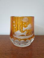 Loodkristallen vaas met een decor van geëtste vissen, Huis en Inrichting, Woonaccessoires | Vazen, Overige materialen, Overige kleuren