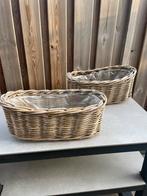 Twee ovale rieten manden voor bloemen, Ophalen, Gebruikt, Minder dan 30 cm, Minder dan 60 cm