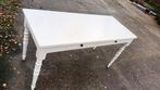 Witte houten tafel met lades, Huis en Inrichting, Tafels | Eettafels, Ophalen, Gebruikt, 100 tot 150 cm, 50 tot 100 cm