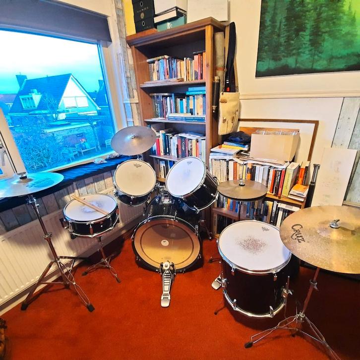 Hyman drumstel met extra bekkens, Muziek en Instrumenten, Drumstellen en Slagwerk, Gebruikt, Overige merken, Ophalen