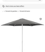 IKEA Högön Parasol Grey + Hüvon Parasolvoet + Tosterö Cover, Ophalen, Zo goed als nieuw, Minder dan 1 meter, Parasolvoet