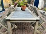Houten tuinset: Tafel met stoelen - Twan van Duifhuizen, Tuin en Terras, Tuintafels, Ophalen, Gebruikt, Rechthoekig, Hout