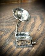 Platenspeler grammofoonspeler miniatuur antiek zilver mini, Verzenden, Zilver