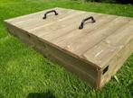 HOUTEN ZANDBAK 90 x 140 met deksel worteldoek Speelklaar, Kinderen en Baby's, Speelgoed | Buiten | Zandbakken, Ophalen, Nieuw