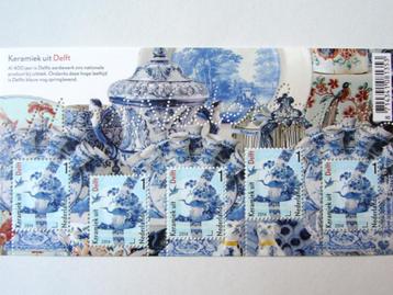 frankeergeldig 5x1,31 postfris keramiek Delft Nederland blok beschikbaar voor biedingen