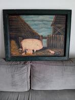 Houten wandschilderij, Antiek en Kunst, Ophalen