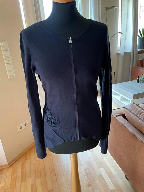 Claudia Sträter blauw vestje met kant maat 38, Kleding | Dames, Truien en Vesten, Gedragen, Maat 38/40 (M), Blauw, Ophalen of Verzenden