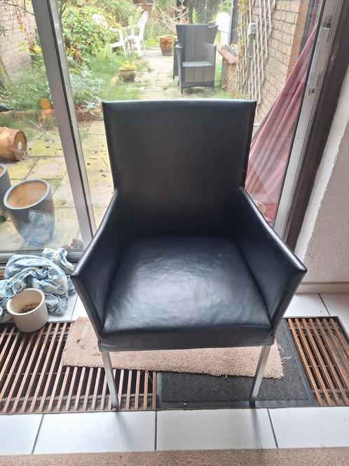 6 eetkamerstoelen van Bert Plantagie, Huis en Inrichting, Stoelen, Gebruikt, Vijf, Zes of meer stoelen, Leer, Zwart, Ophalen