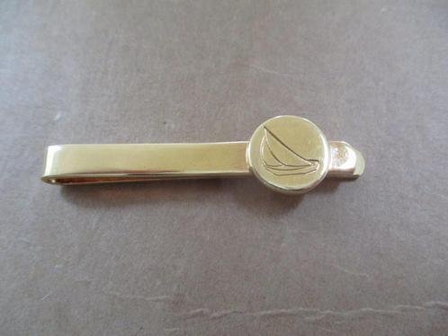 Goudkleur das schuifspeld, met afbeelding Zeilboot erop, Sieraden, Tassen en Uiterlijk, Manchetknopen, Zo goed als nieuw, Overige materialen