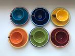 6x kleurrijke kopjes met schotels Brandani serie Messico, Ophalen of Verzenden, Gebruikt, Porselein, Kop en/of schotel