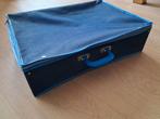 Vintage stoffen koffer opvouwbaar donkerblauw, Overige materialen, 50 tot 60 cm, Ophalen of Verzenden, Zo goed als nieuw