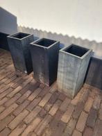 Plantenbak bloembak 3 stuks grijs antraciet, Ophalen, Steen, Gebruikt, Minder dan 60 cm