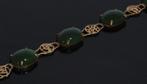 Klassieke 14k gouden Vintage Jade Nefriet armband edelsteen, Goud, Goud, Met edelsteen, Ophalen of Verzenden
