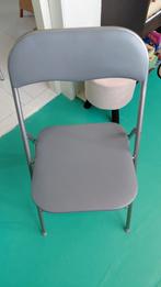 Grijze klapstoel,  4 stuks - handig en compact!, Ophalen, Gebruikt, Metaal, Eén