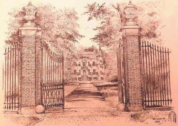 Linschoten ... Toegangshek bij huis ..., Antiek en Kunst, Kunst | Tekeningen en Foto's, Ophalen of Verzenden