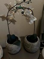 TEAB - 2x Kunst Orichidee in bloempot, Ophalen, Zo goed als nieuw, Binnen