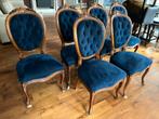 6 biedermeijer , barok eetkamerstoelen blauw, Antiek en Kunst, Antiek | Meubels | Stoelen en Banken, Ophalen