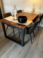 Walnoten eettafel, 200 cm of meer, Zo goed als nieuw, Rechthoekig, 50 tot 100 cm