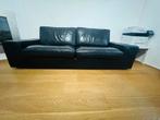 lIKEA leer Bank 3 zit (zwart), Ophalen, Driepersoons, Zo goed als nieuw, Rechte bank