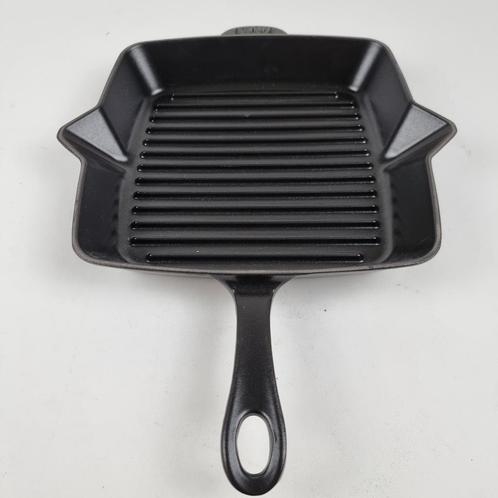 Staub Skillet Grill 26 cm vierkant zwart, Huis en Inrichting, Keuken | Potten en Pannen, Nieuw, Koekenpan of Braadpan, Gietijzer
