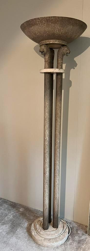 Staande lamp met 3 dieren koppen, Huis en Inrichting, Lampen | Vloerlampen, Gebruikt, 150 tot 200 cm, Overige materialen, Ophalen
