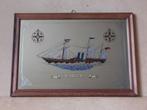 Spiegel Schip boot zeilschip vintage bar barspiegel 47x34cm, Ophalen of Verzenden, Gebruikt, Reclamebord