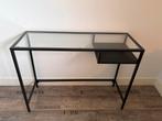 Ikea dressoir / tafeltje zwart met glas, Huis en Inrichting, Ophalen, Gebruikt, 100 tot 150 cm, Glas