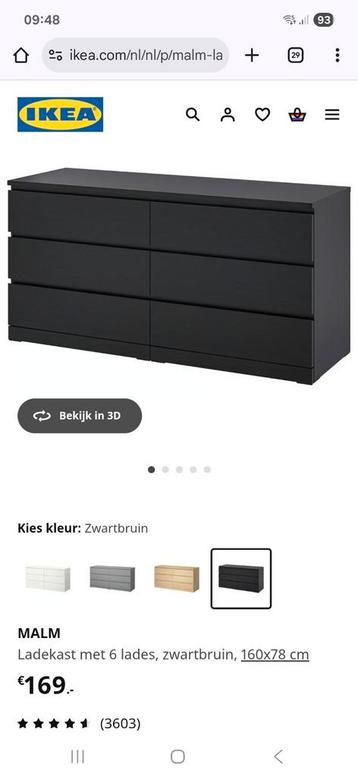 Zeer mooie 6 ladenkast Malm
