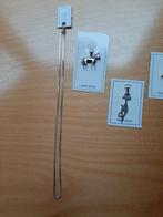 Zilveren kettinkje met 3 hangers, paard, poes en dolfijn, Verzenden, Nieuw, Zilver, Zilver