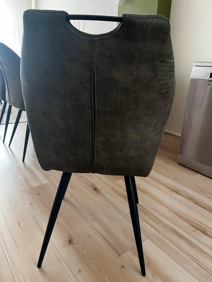 6 Groene Eetkamerstoel Ortana - Microvezel, Huis en Inrichting, Stoelen, Zo goed als nieuw, Eén, Stof, Overige kleuren, Ophalen of Verzenden