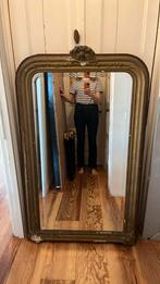 Mooie Franse spiegel met fraai houtsnijwerk. 88-147 cm, Antiek en Kunst, 50 tot 100 cm, 150 tot 200 cm, Rechthoekig, Ophalen of Verzenden