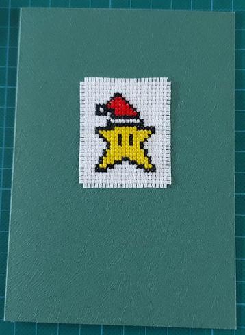 geborduurde kerstkaart, kerstster (1653) beschikbaar voor biedingen